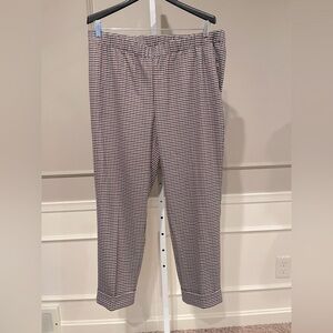 J. Jill stretch pants sz 18 herringbone pull on cuffed ankle viscose blend